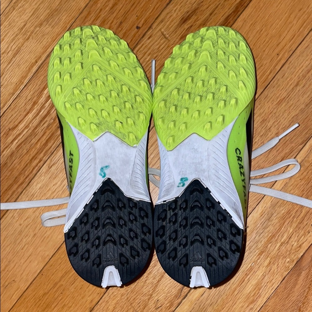 Adidas Crazyfast Kids Lime Green and Black Turf Shoes Sneakers - Picture 7 of 7